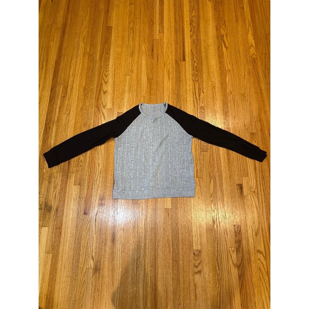 Shein Womens Raglan Long Sleeve Gray & Black Top Size L